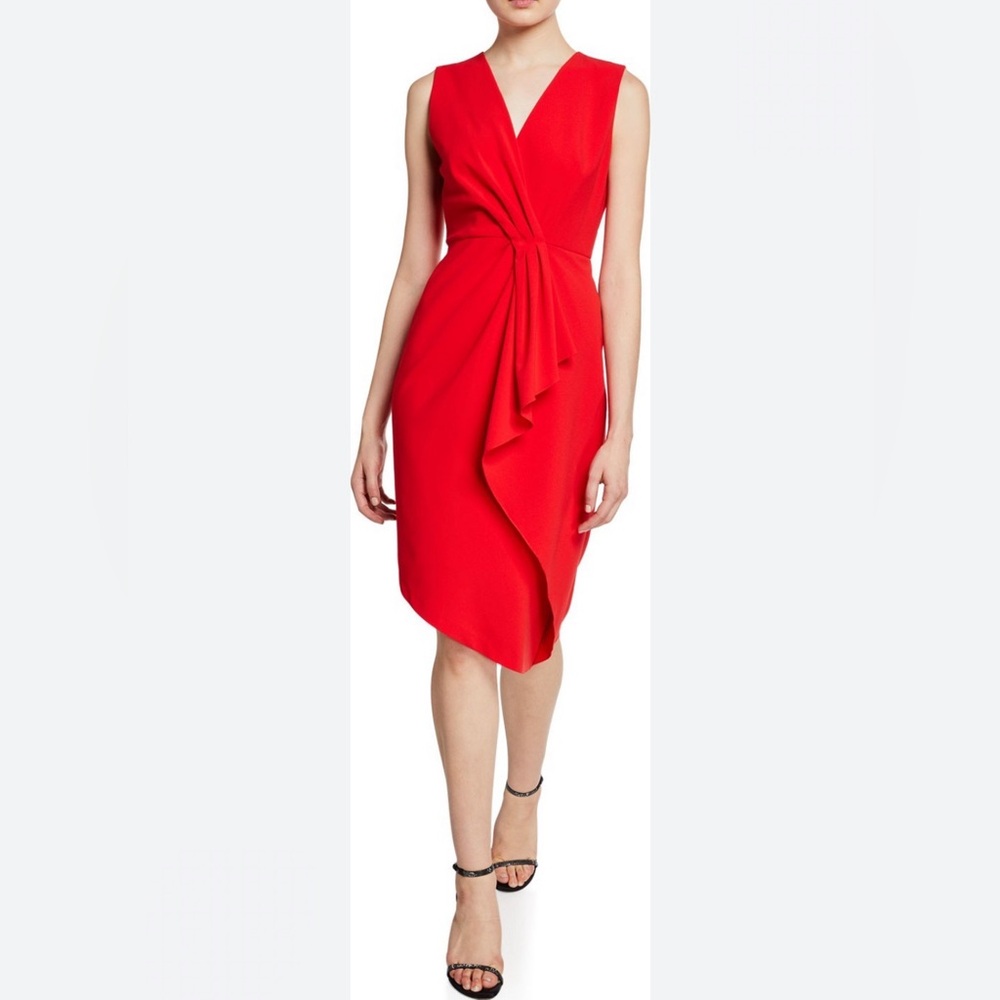 Elie Tahari Adrianne Asymmetrical Sheath Dress Size 4